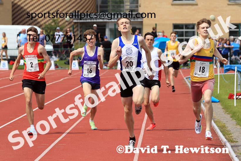 Mens Under-17s 800 metres, 2022 Northern Inter Counties U17s and U15s Track and Field, York, Thursday, June 2nd. Photo: David T. Hewitson/Sports for All Pics